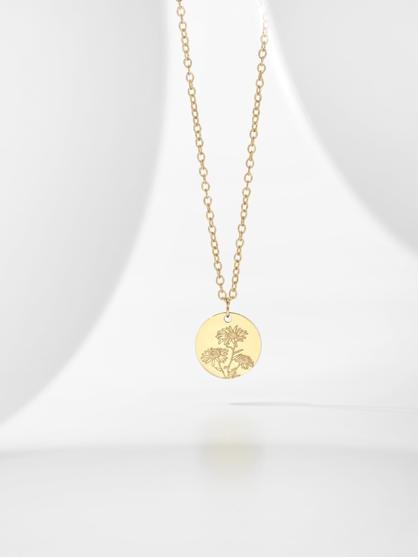 Birth Flower Necklace | Gold Layered Necklaces for Women, Coin Pendant Necklace Set