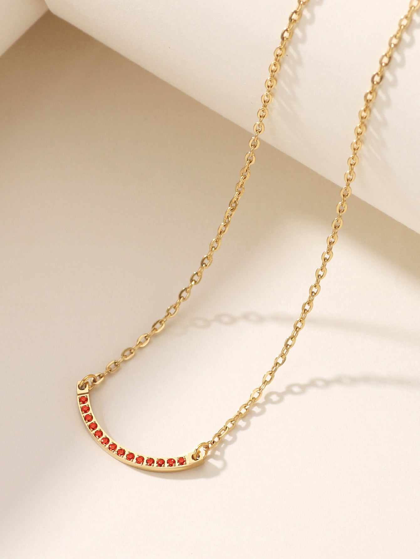 One-third Circle Birthstone Necklace