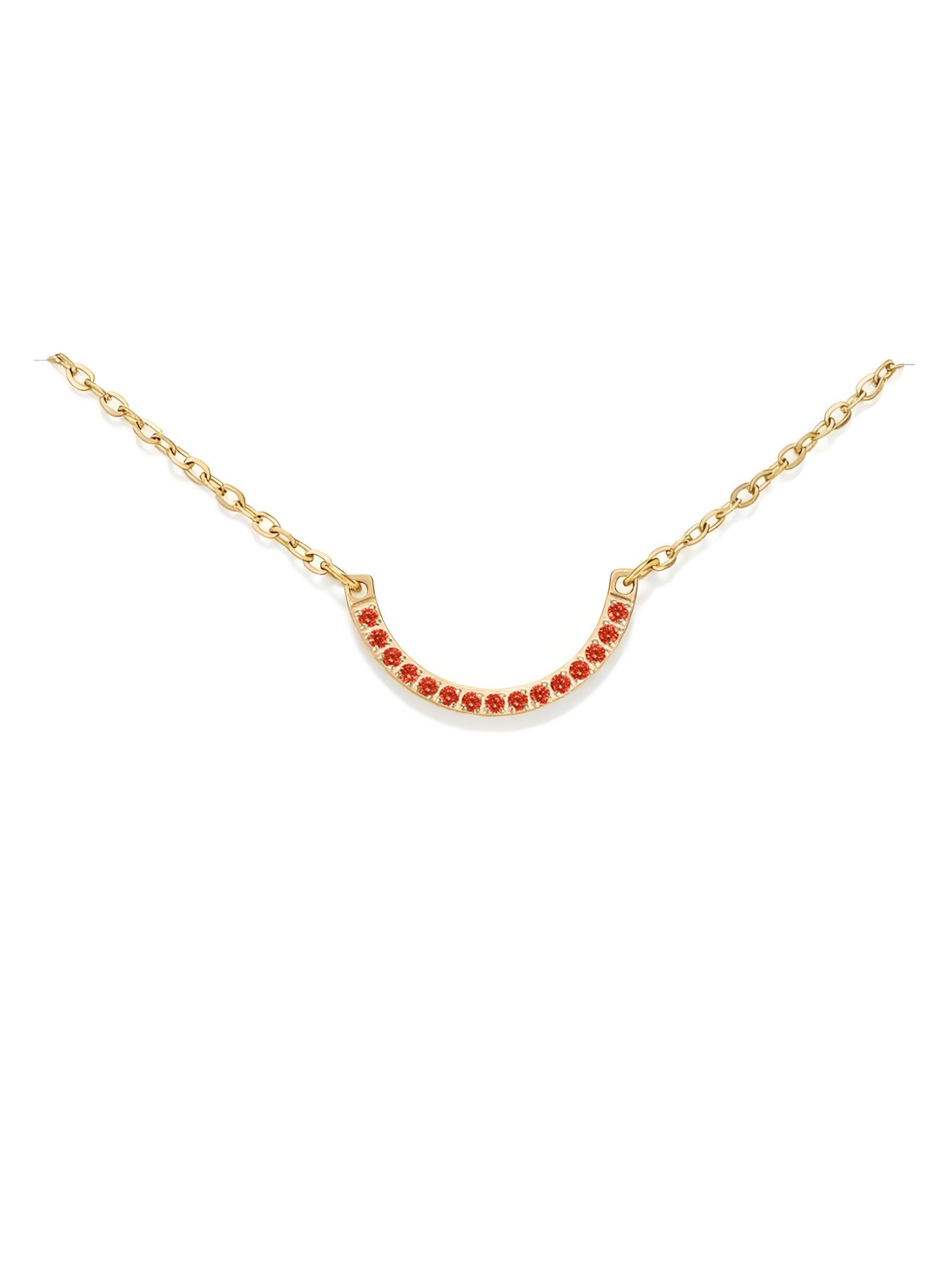 Half Circle Birthstone Necklace