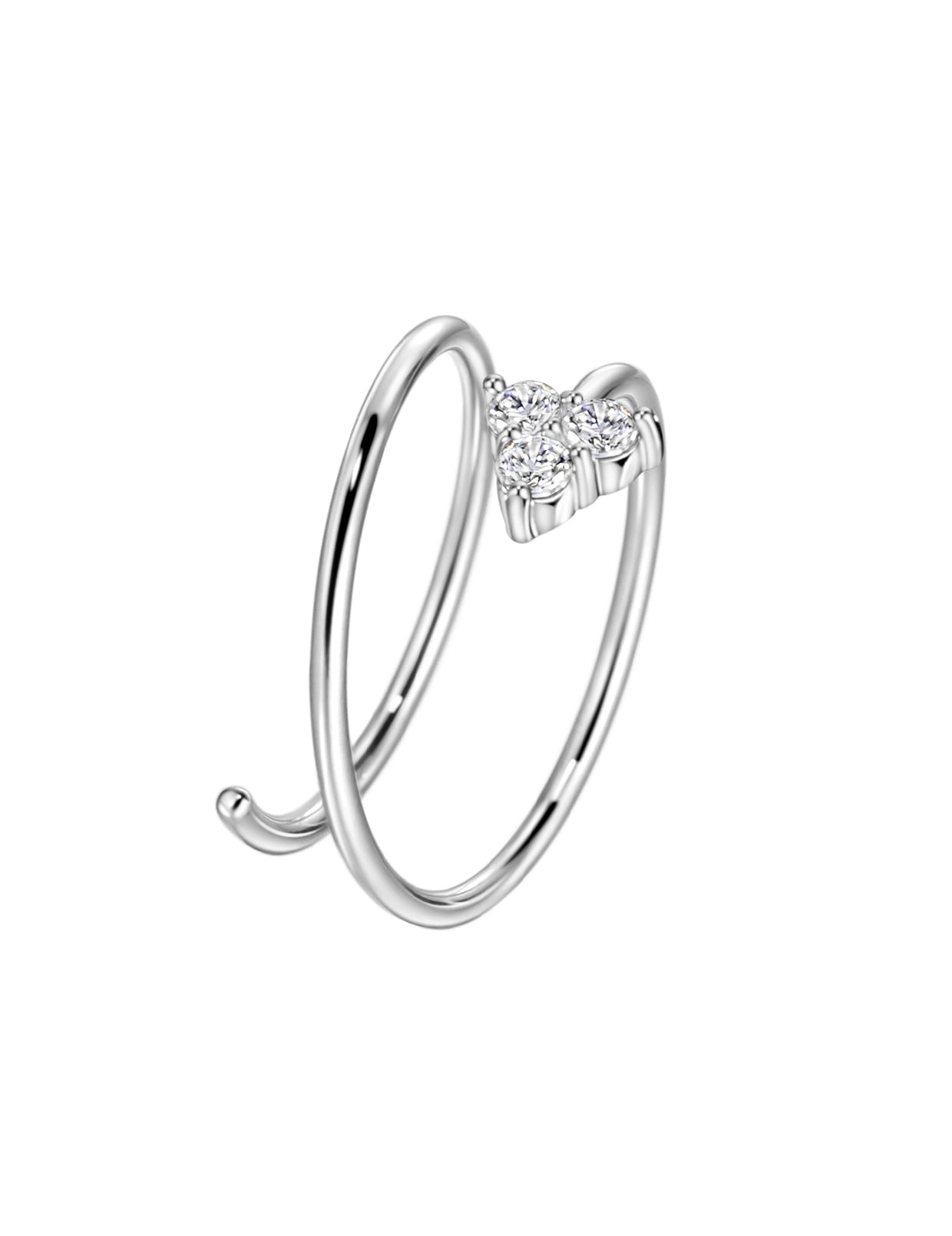 Cubic Zirconia Spiral Nose Ring