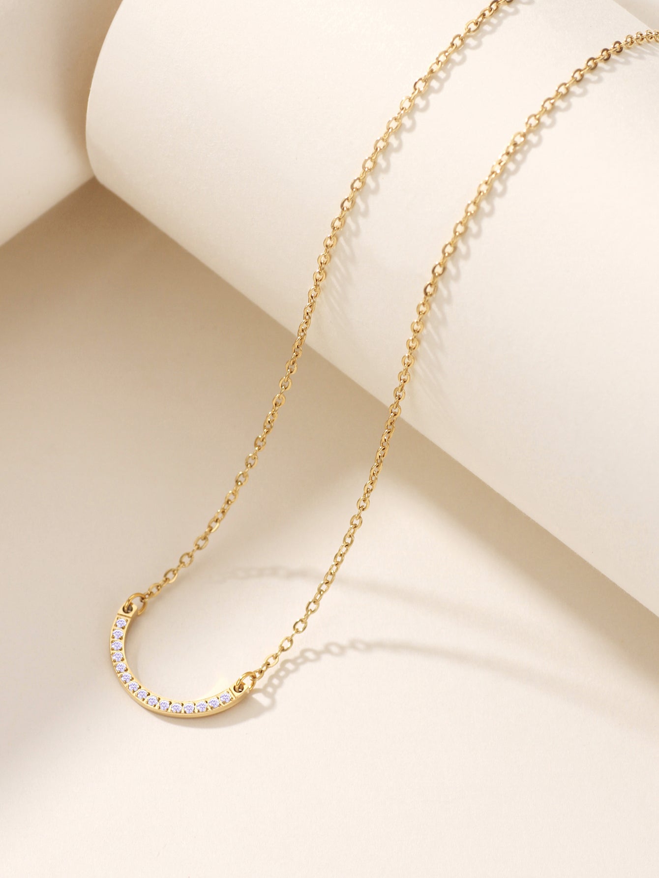 Half Circle Birthstone Necklace