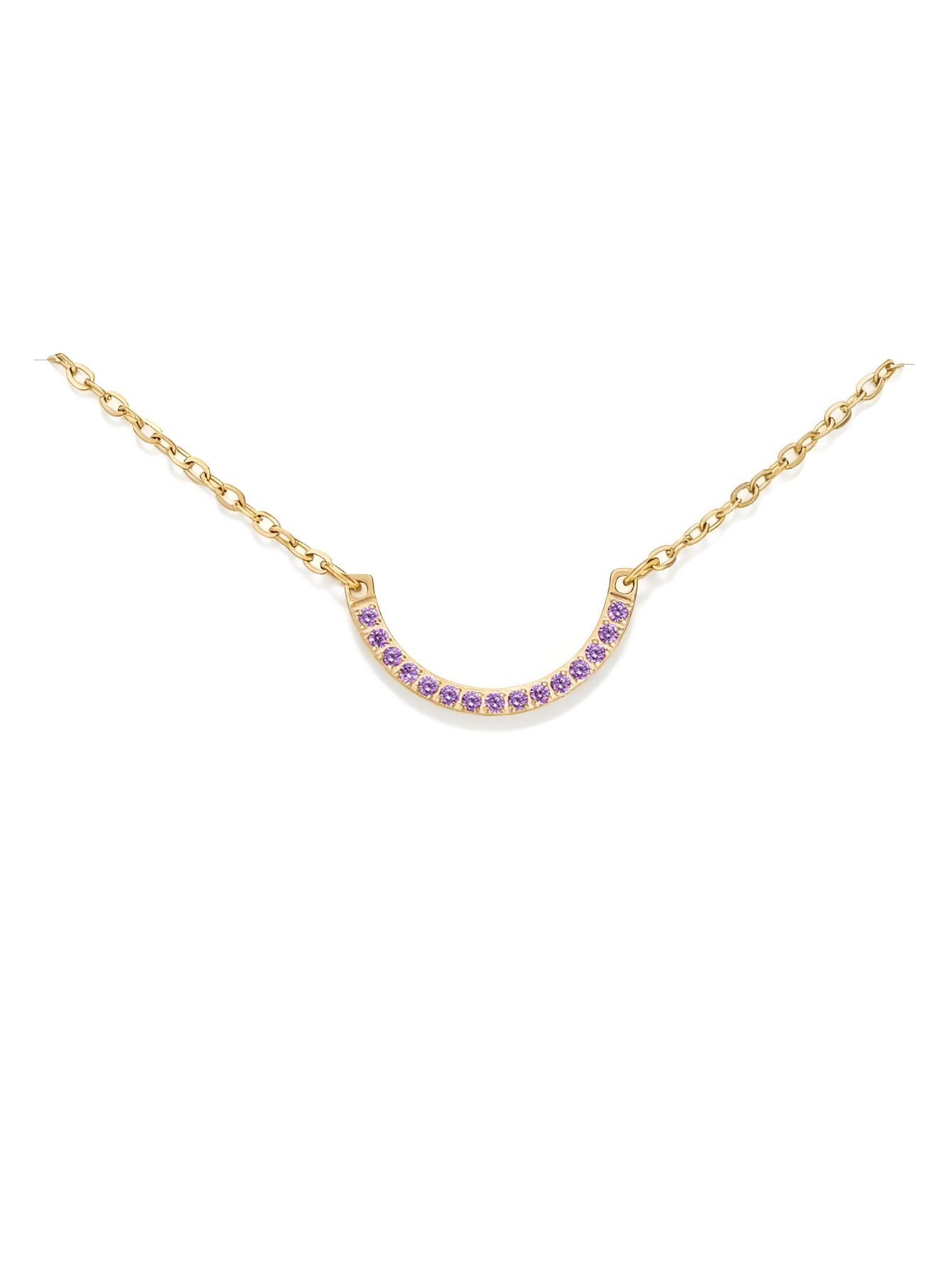 Half Circle Birthstone Necklace