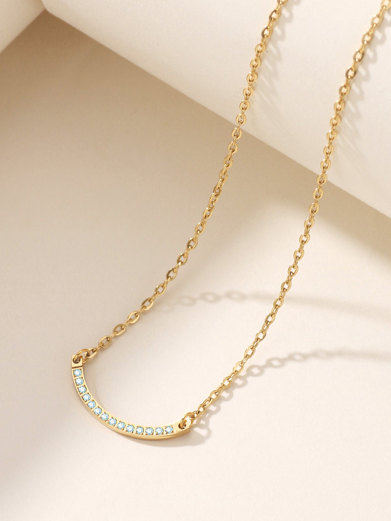 One-third Circle Birthstone Necklace