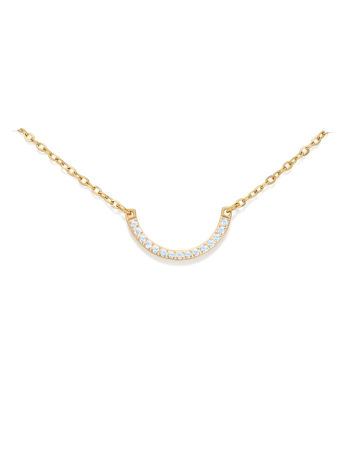 Half Circle Birthstone Necklace