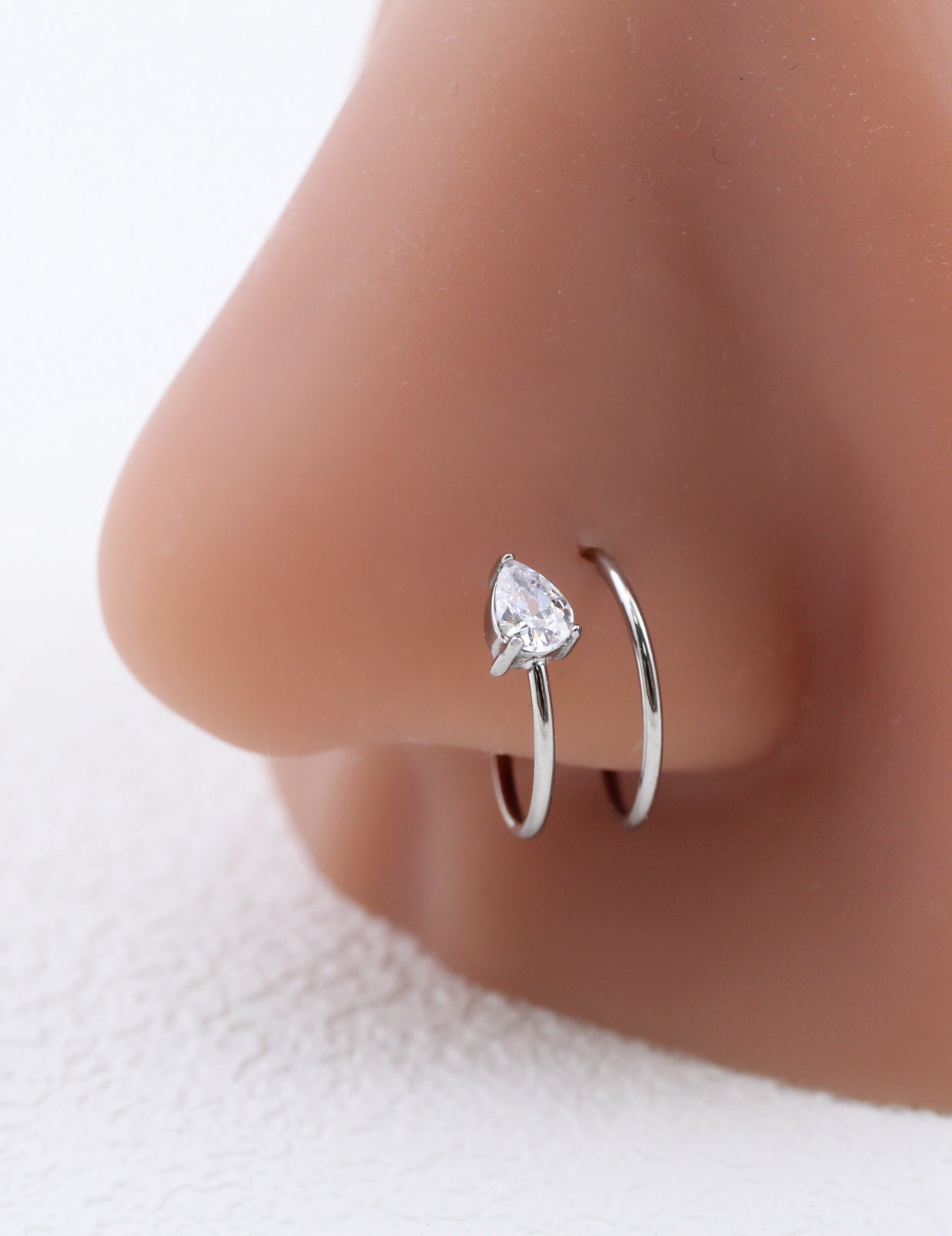 Cubic Zirconia Spiral Nose Ring