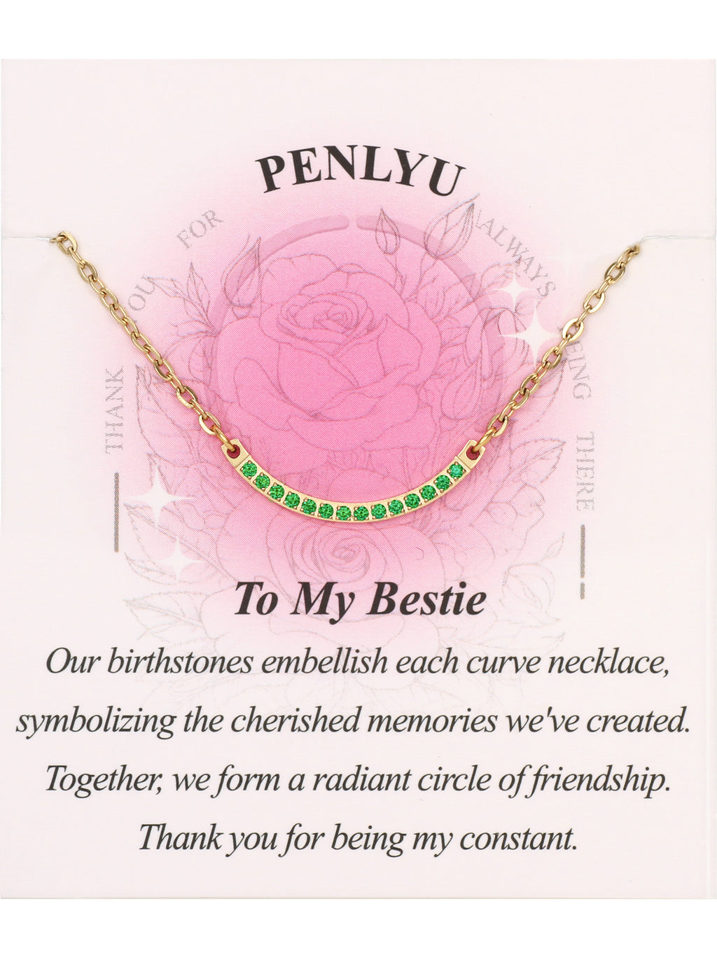 One-third Circle Birthstone Necklace