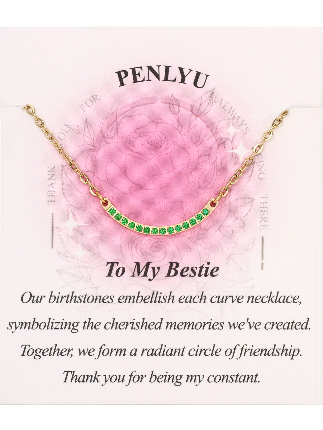 One-third Circle Birthstone Necklace