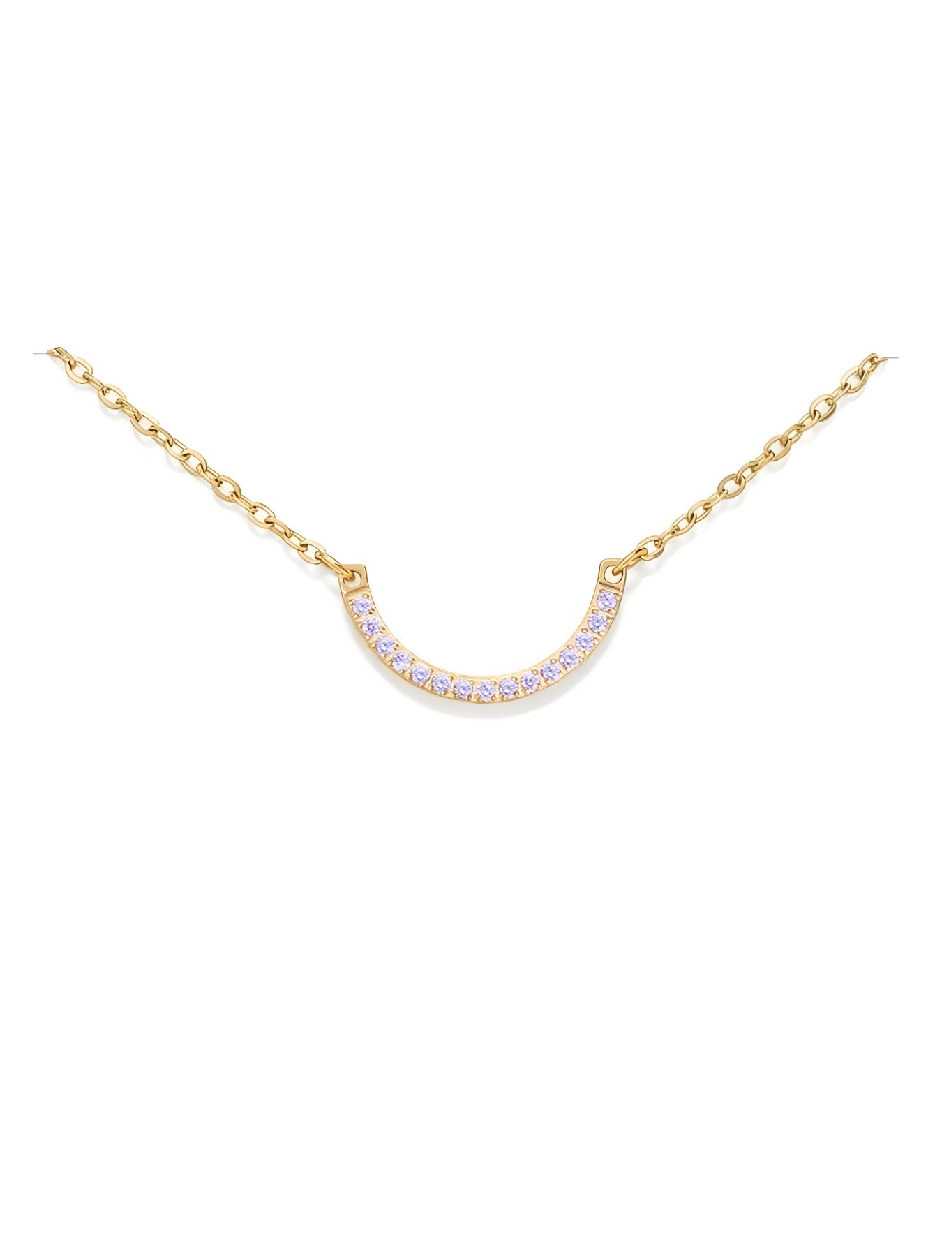 Half Circle Birthstone Necklace