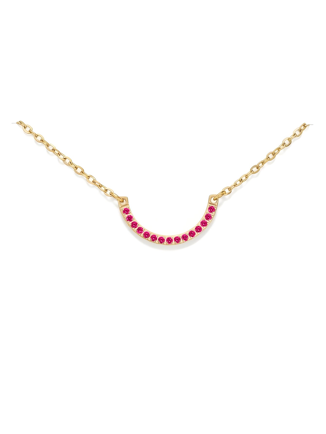 Half Circle Birthstone Necklace