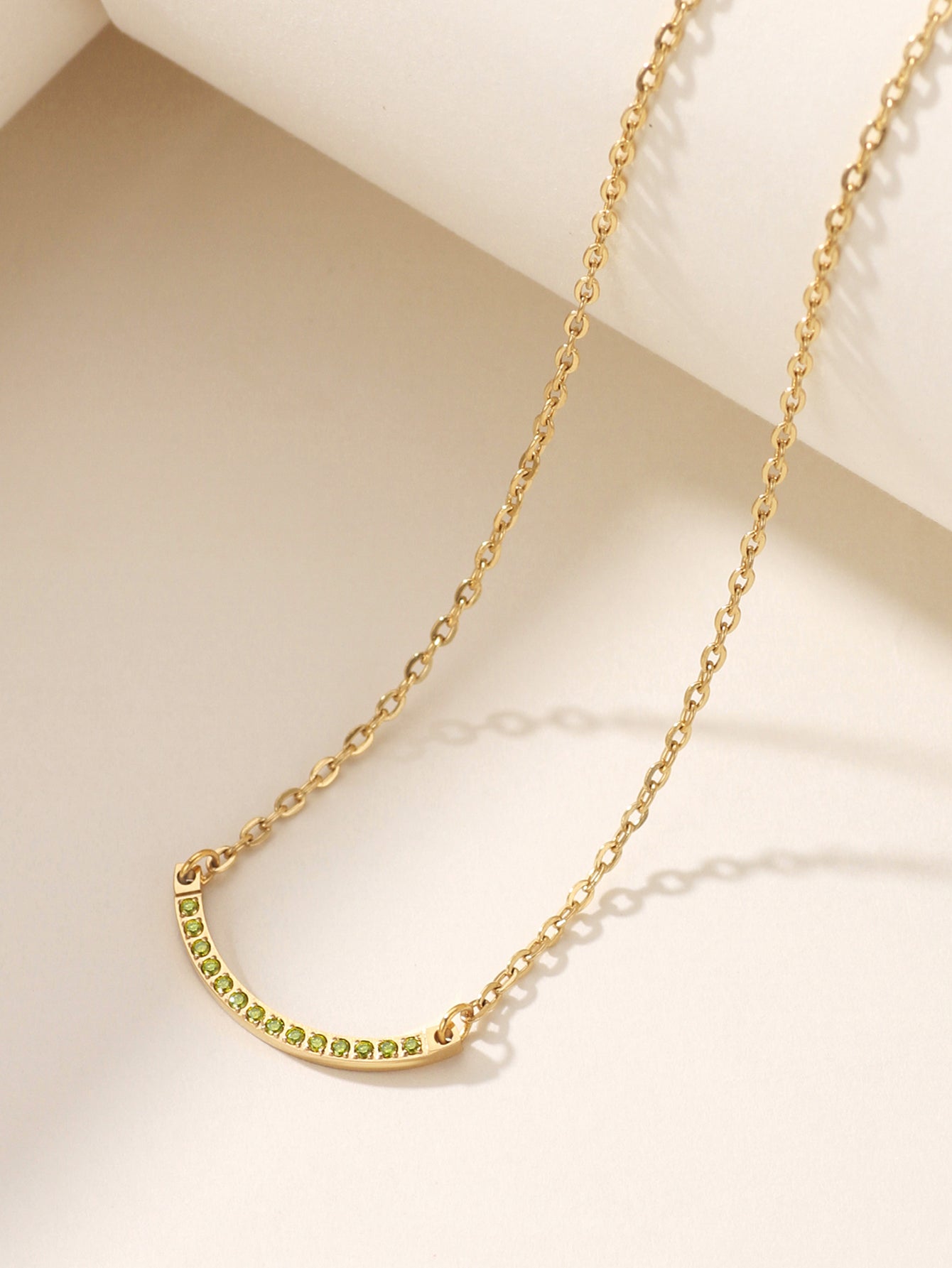 One-third Circle Birthstone Necklace