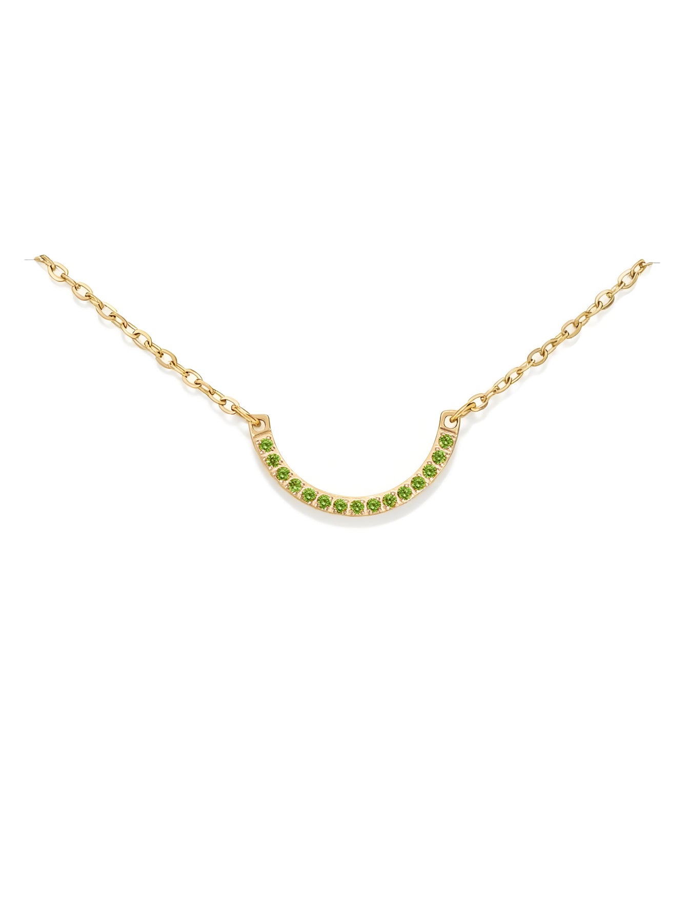 Half Circle Birthstone Necklace