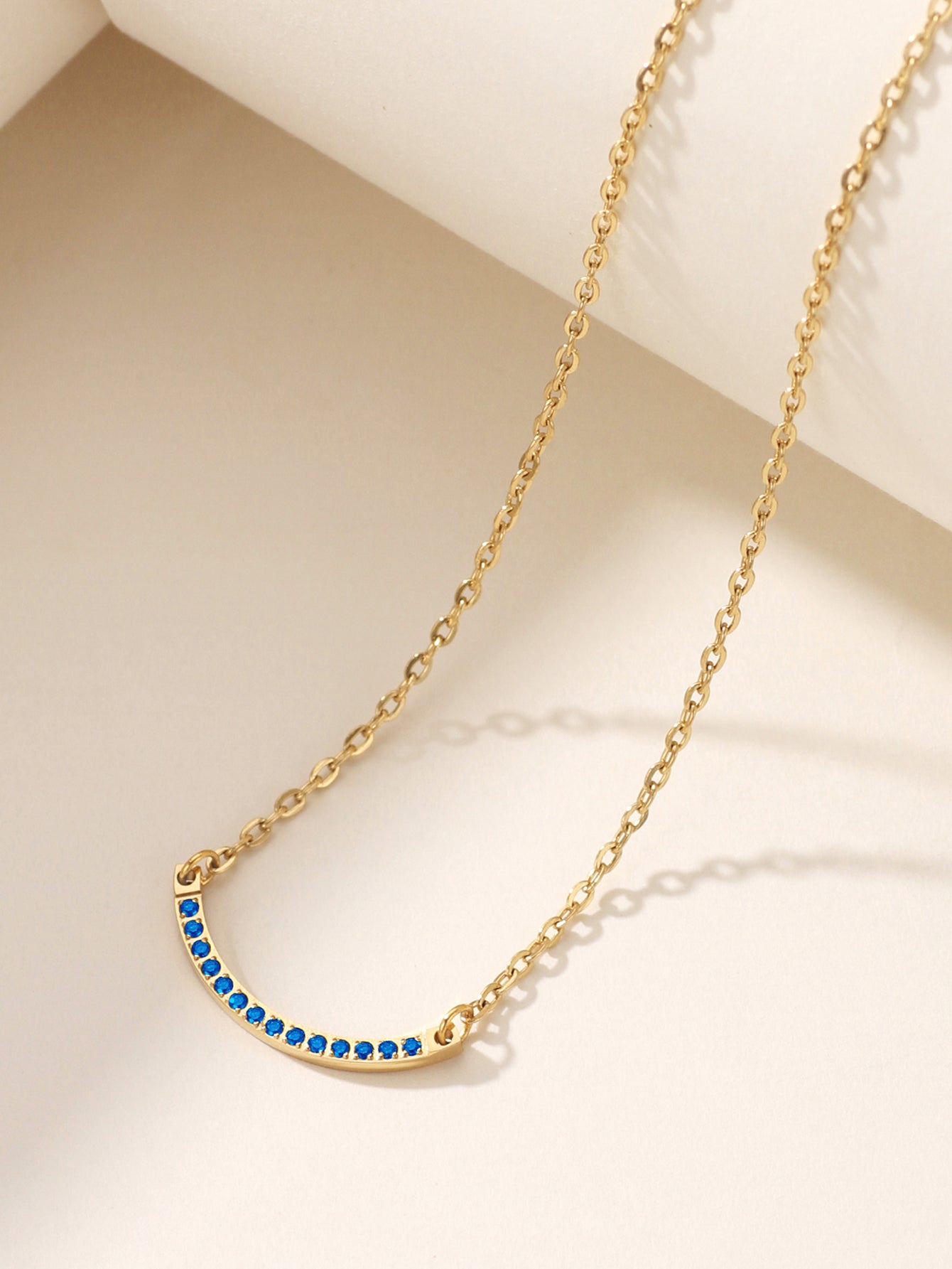 One-third Circle Birthstone Necklace