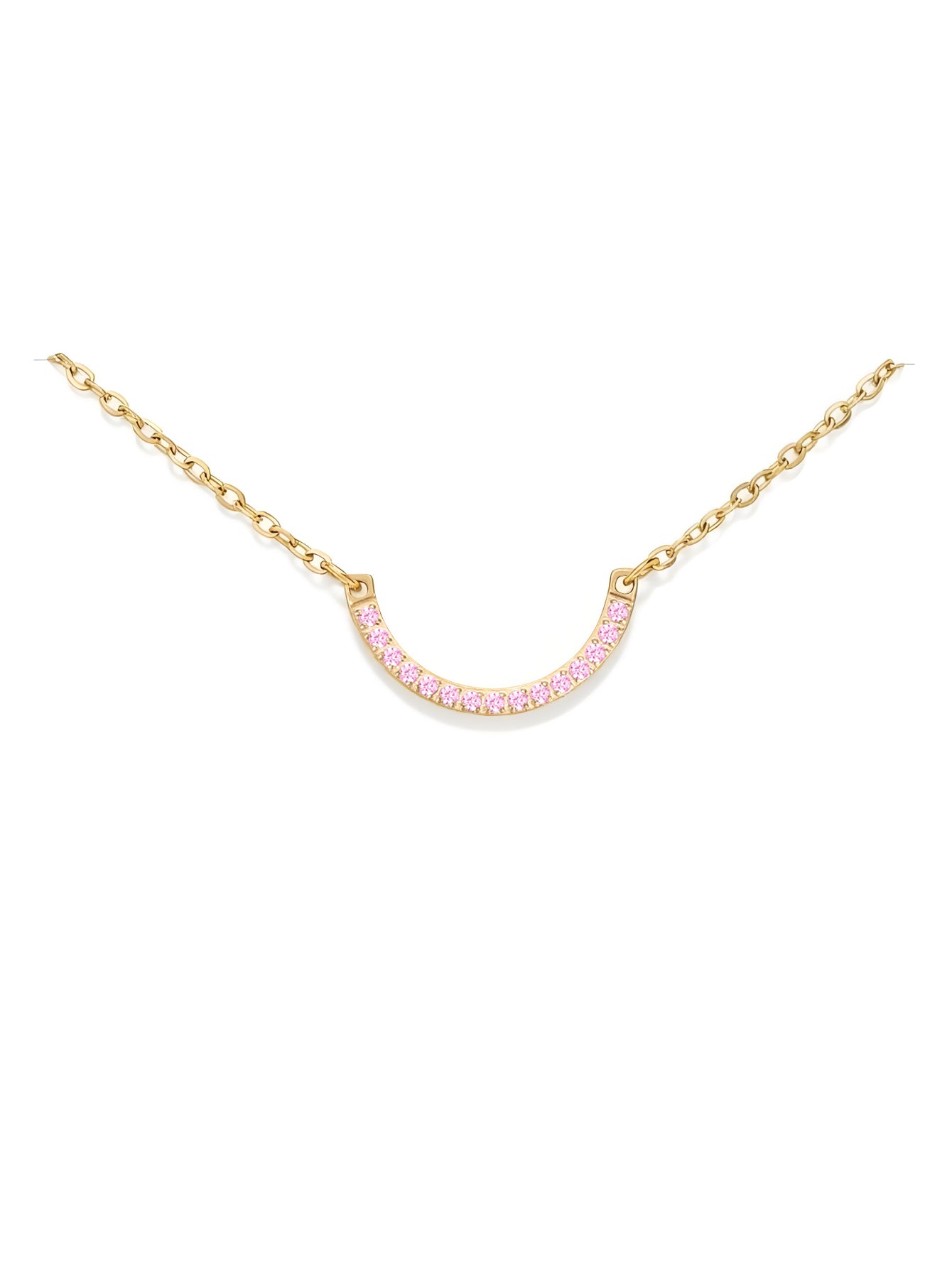 Half Circle Birthstone Necklace