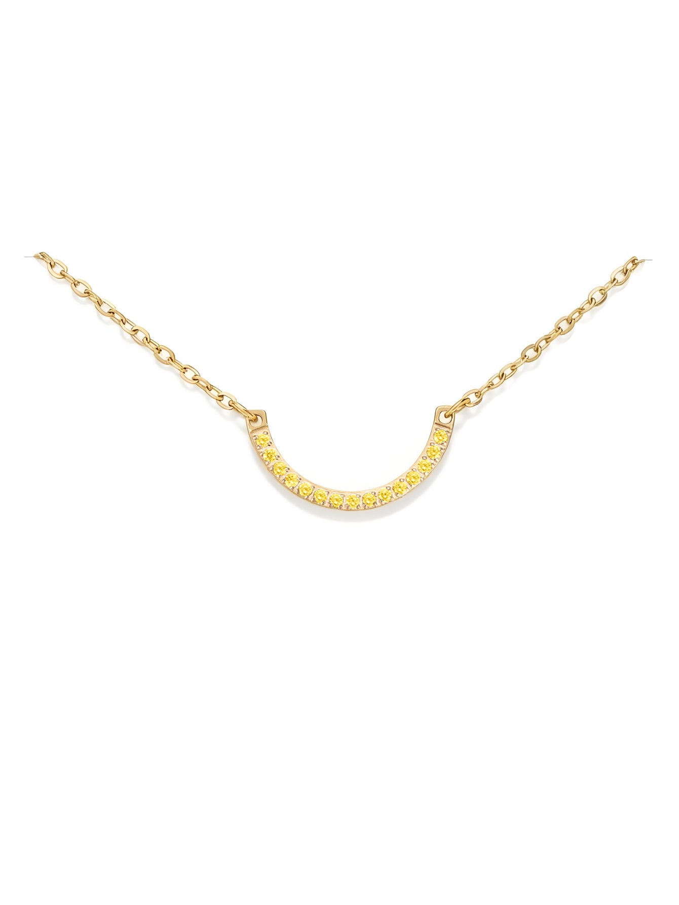 Half Circle Birthstone Necklace