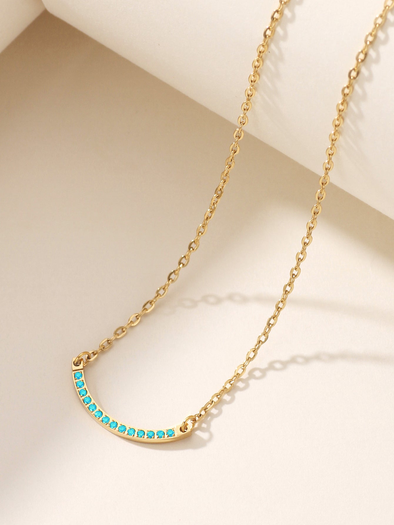 One-third Circle Birthstone Necklace