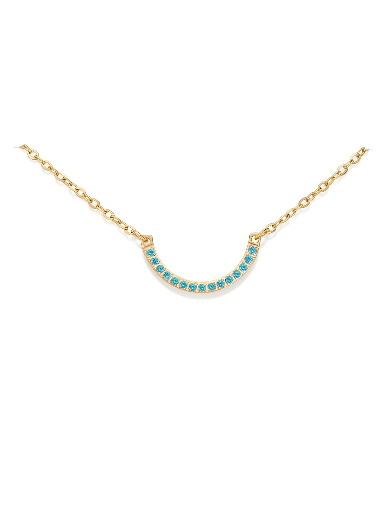 Half Circle Birthstone Necklace