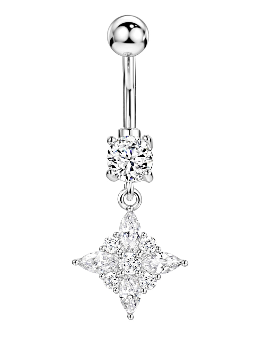 Dangling Square Belly Button Ring