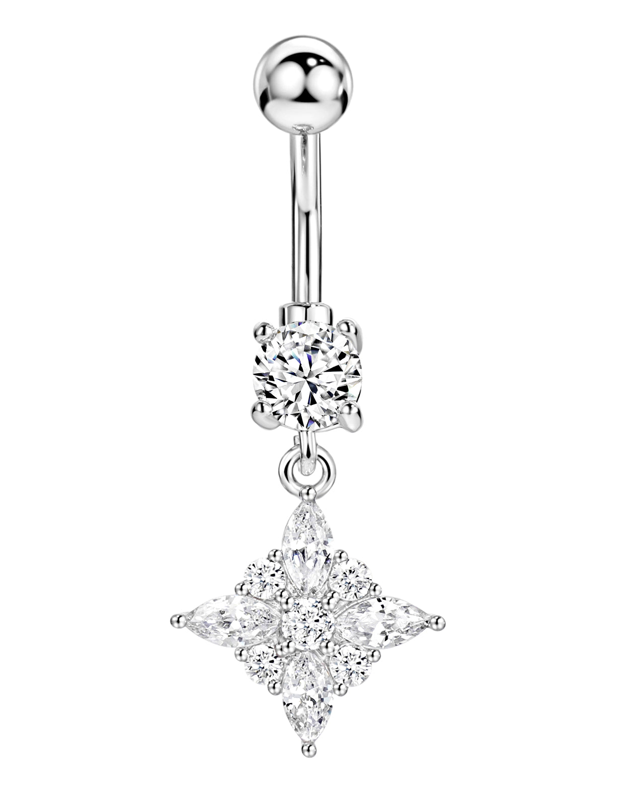 Dangling Square Belly Button Ring