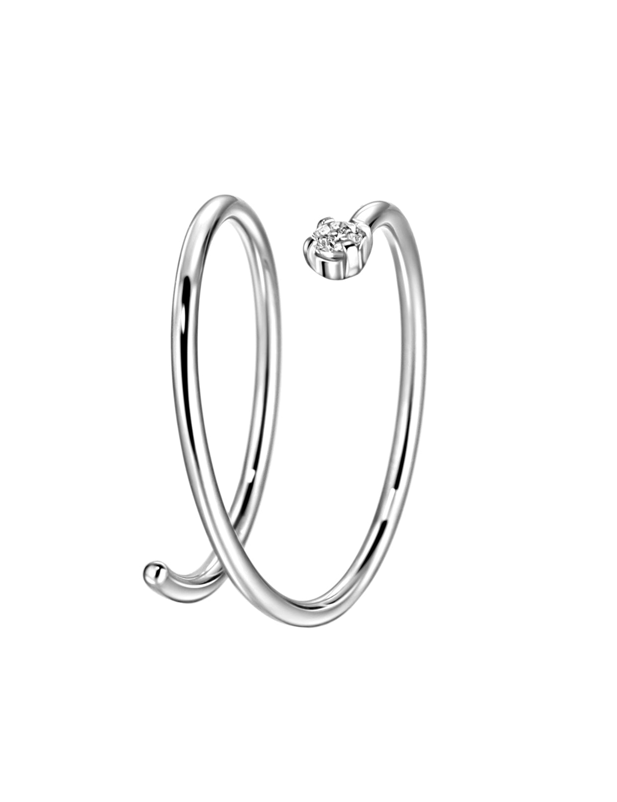 Birthstone Spiral Nose Ring