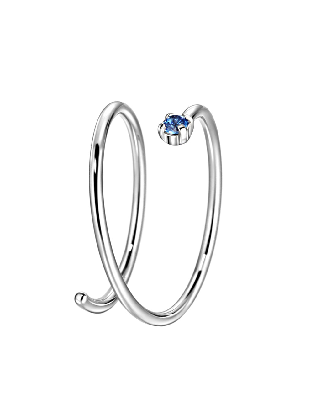 Birthstone Spiral Nose Ring