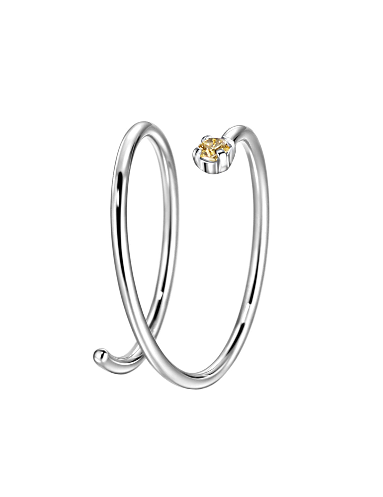 Birthstone Spiral Nose Ring