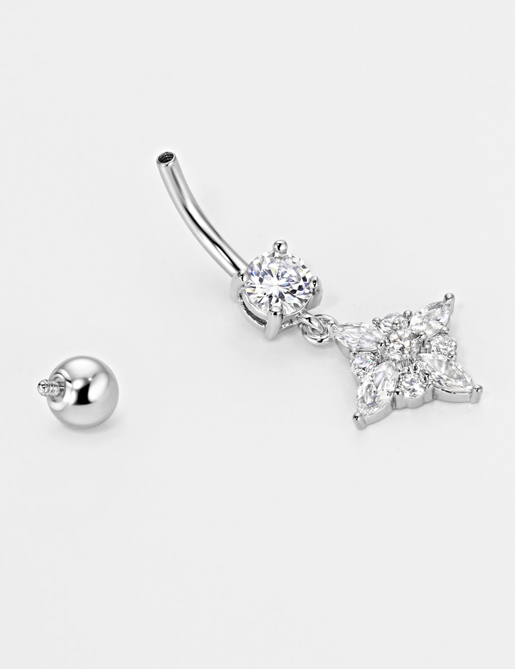 Dangling Square Belly Button Ring