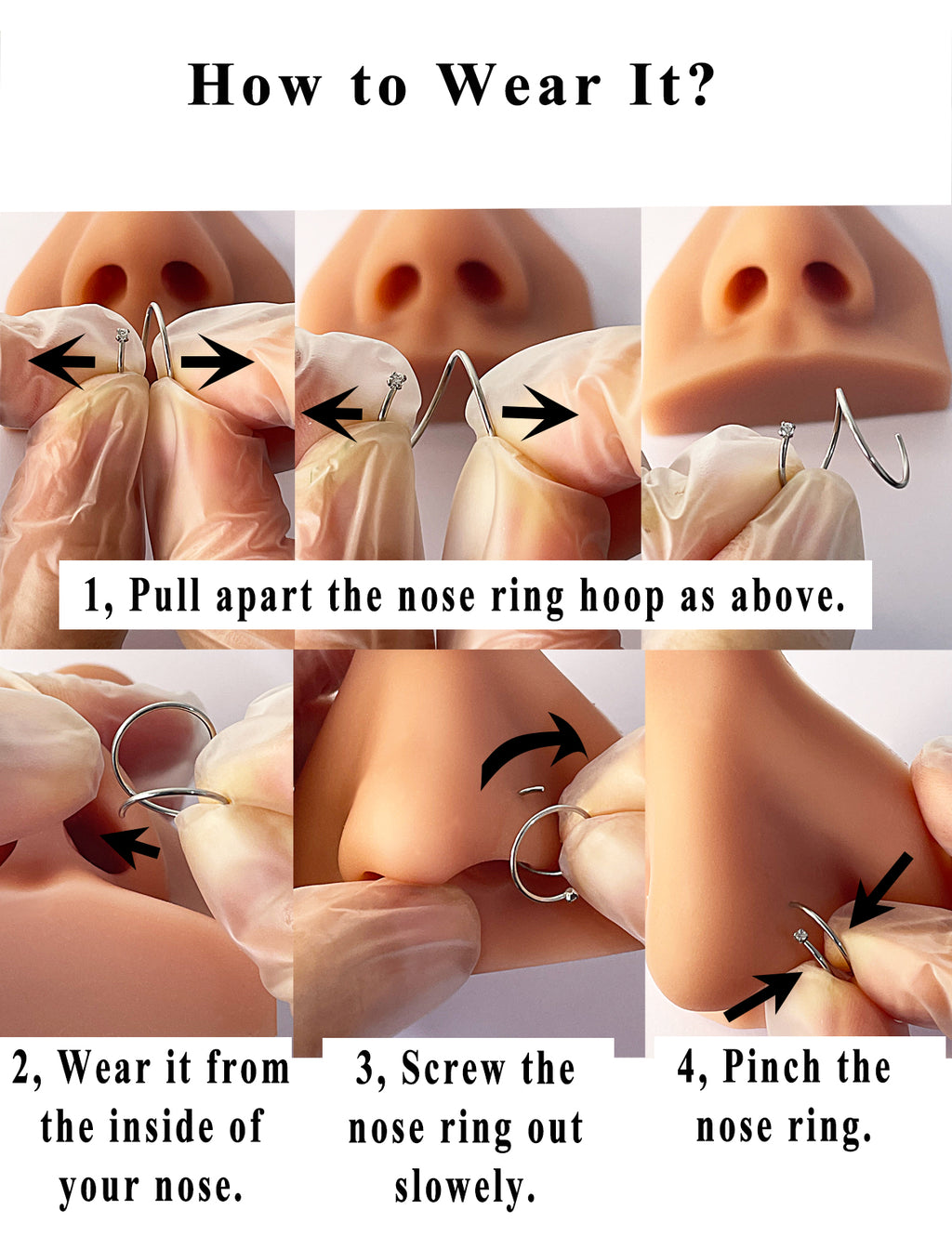 Birthstone Spiral Nose Ring